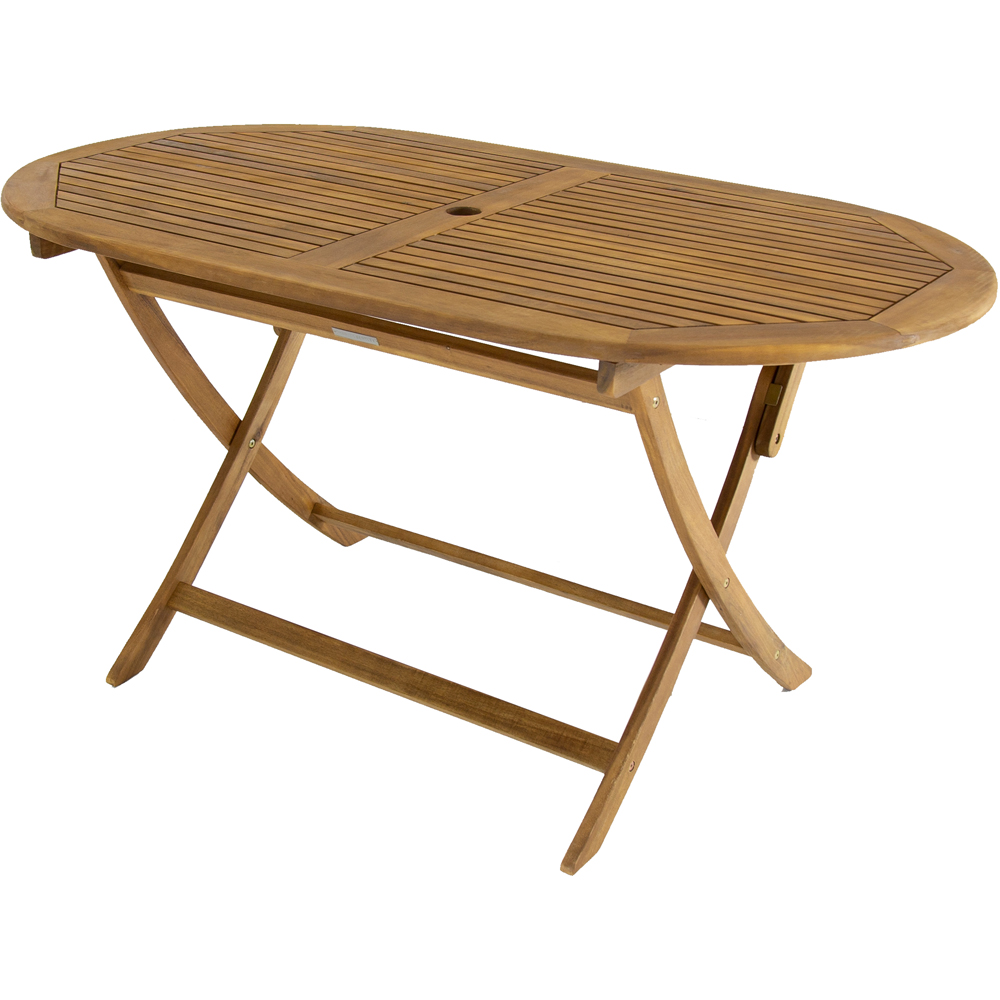 Charles Bentley Acacia 6 Seater Oval Folding Dining Table Image 6