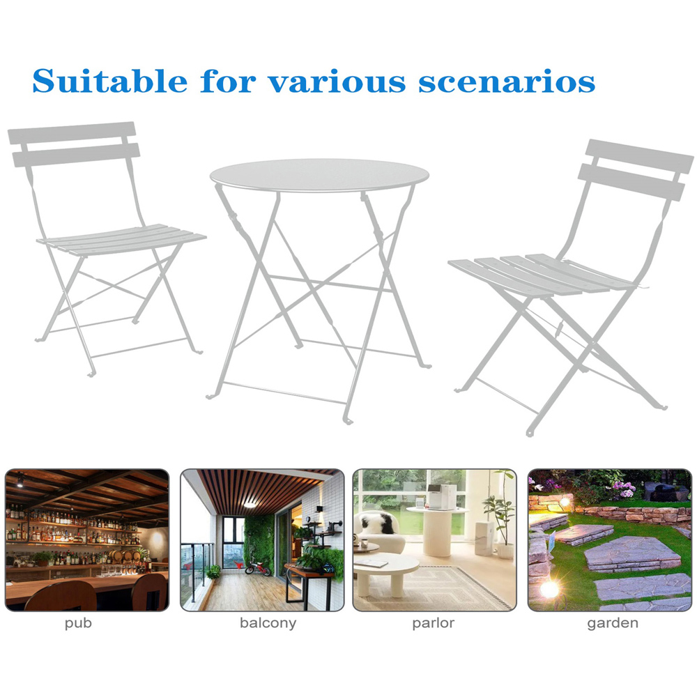 Eurotrade 2 Seater Bistro Set Grey Image 6