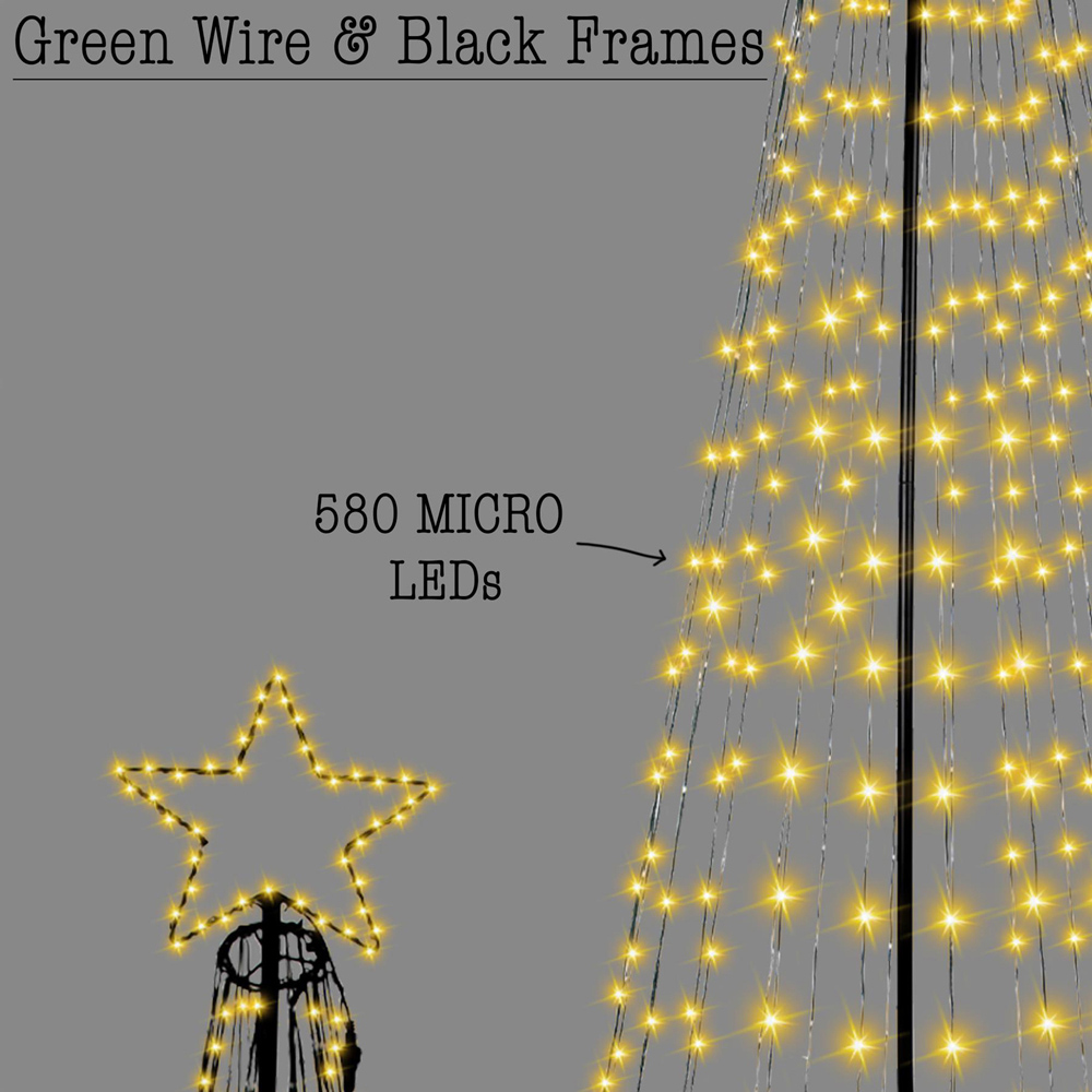 Shatchi Warm White LED Pre Lit Maypole Artificial Christmas Tree 7.1ft Image 4