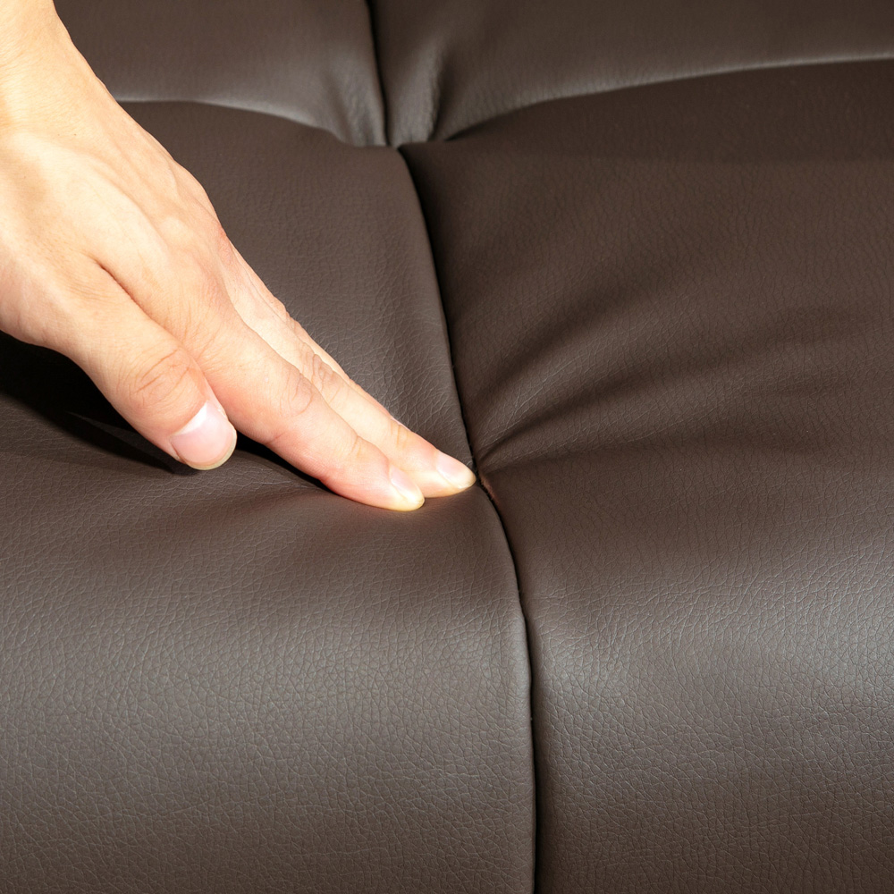HOMCOM Brown PU Leather Upholstered Massage Recliner Chair with Adjustable Backrest Image 3