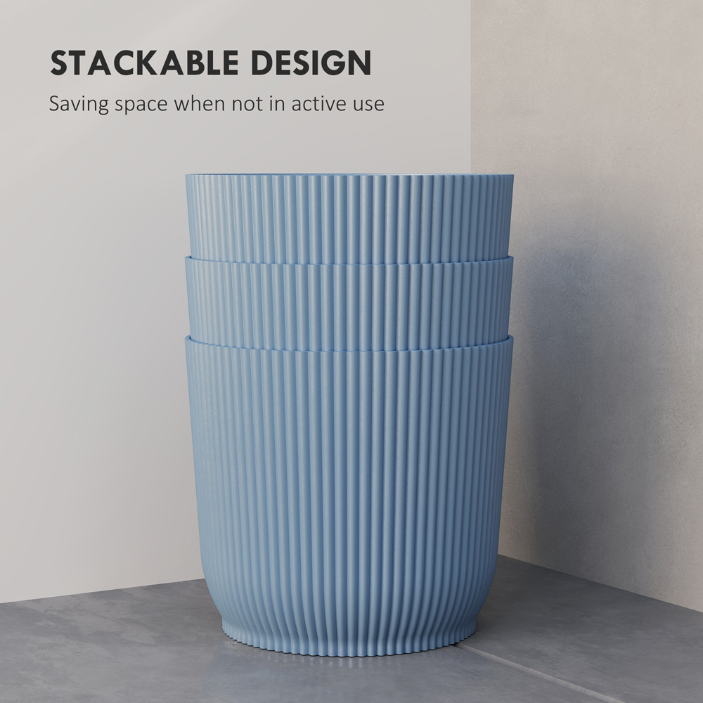 Outsunny Blue Round Outdoor Plant Pot 22cm 2 Pack Image 5