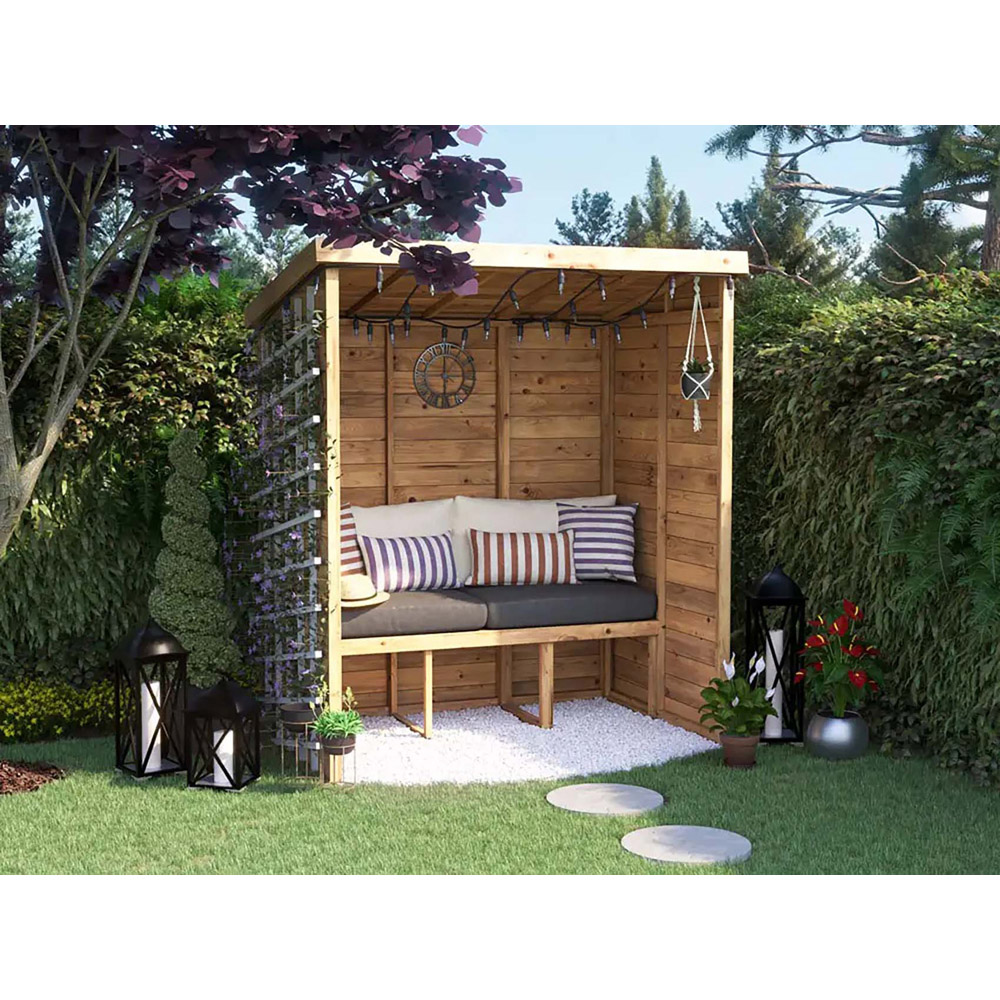 Dunster House Apocallipo 3 Seater 6 x 4ft Brown Pent Garden Arbour Image 3