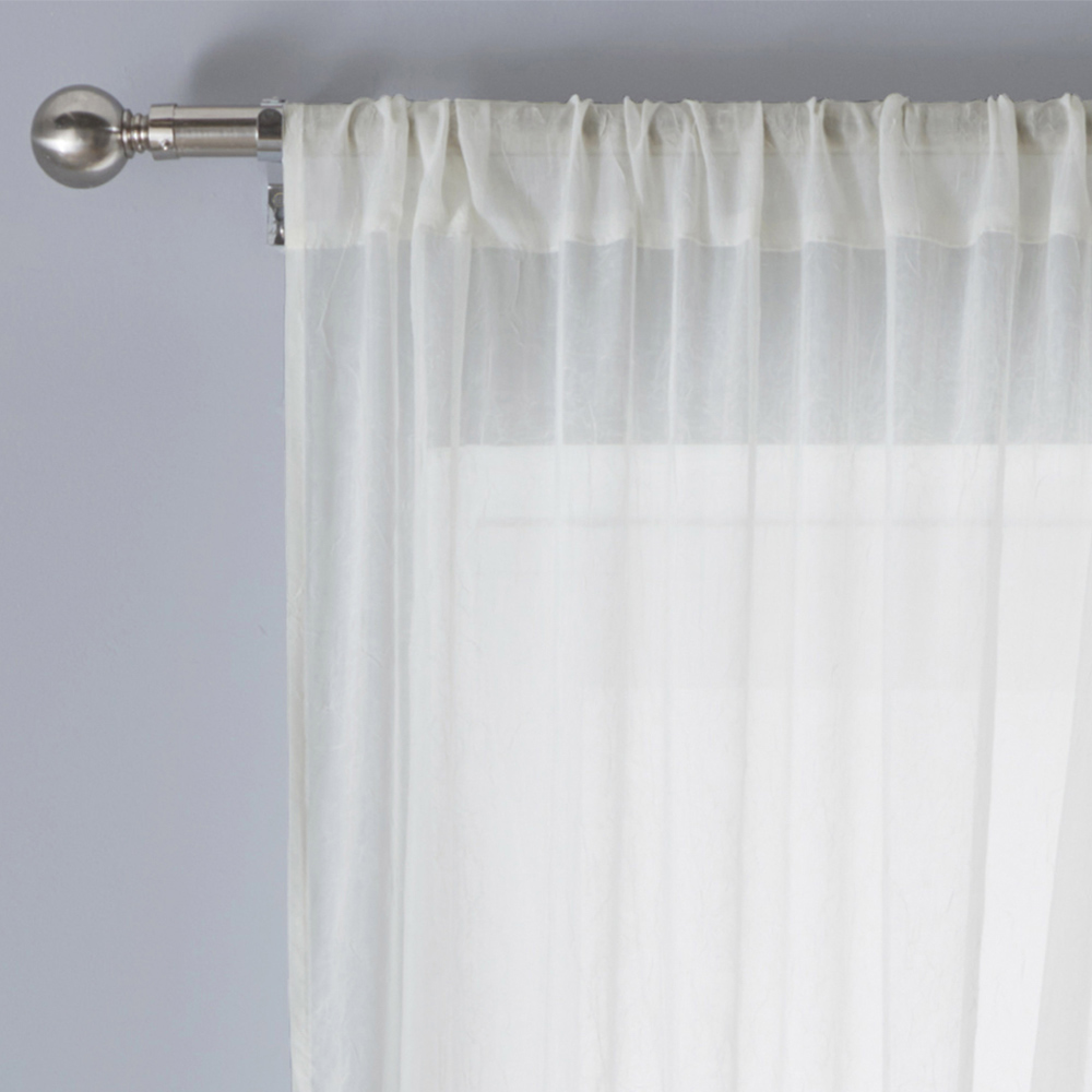 Enhanced Living Windsor Cream Macrame Trim Sheer Rod Pocket Voile Panels 140 x 137cm Image 3