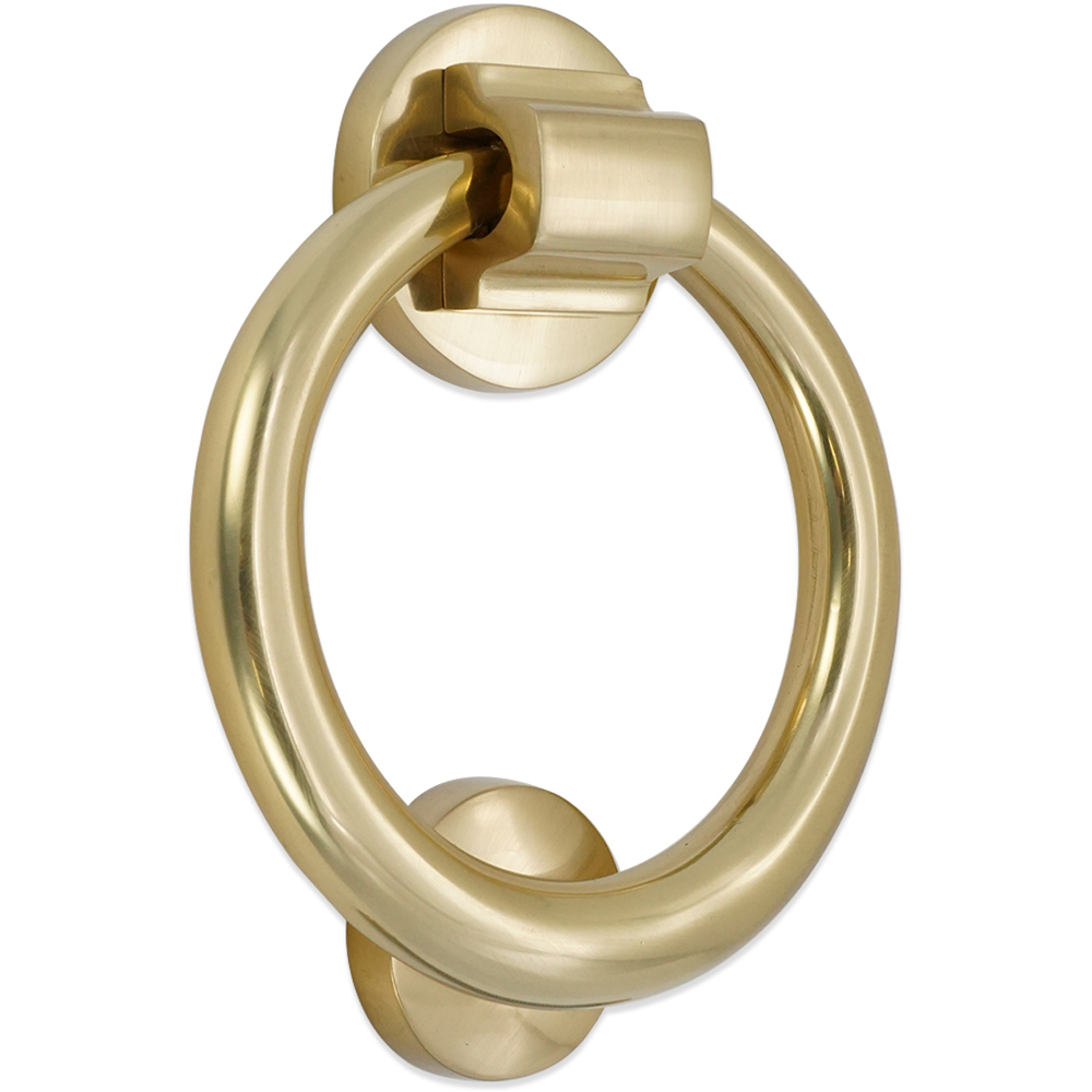 Spira Brass Polished Brass Ring Door Knocker Image 1