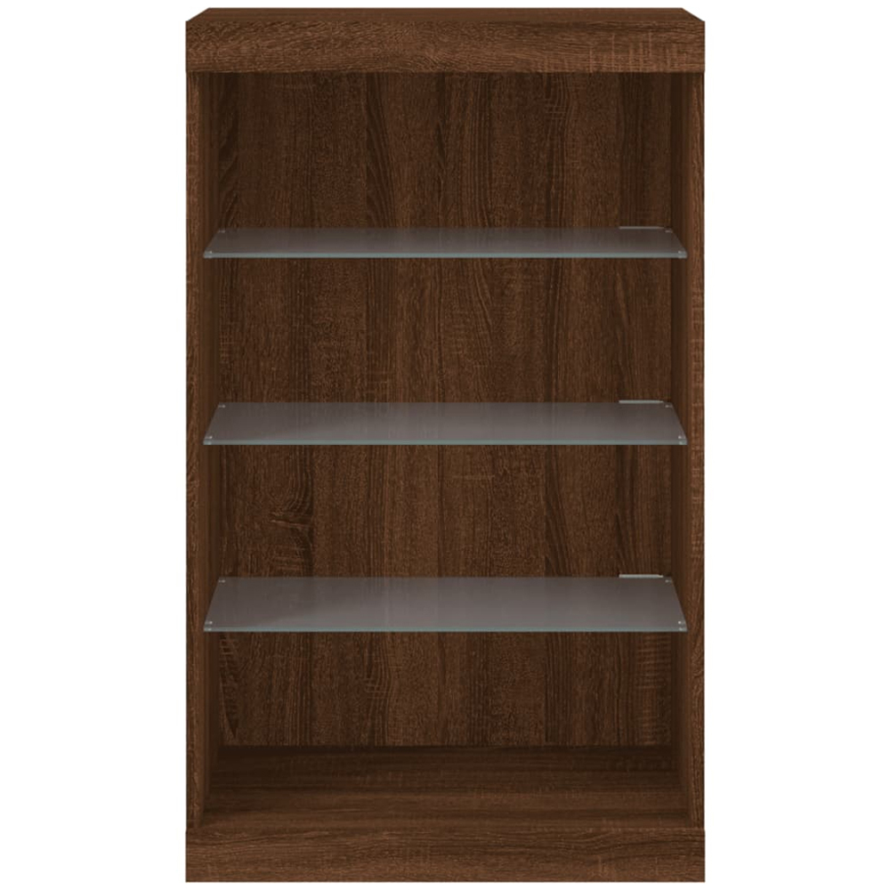 vidaXL 4 Drawer Brown Oak Narrow Sideboard with LED Lights Image 6
