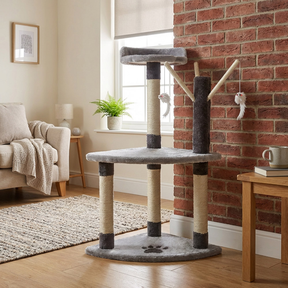 Mullion 3 Tier Cat Post - Grey Image 8