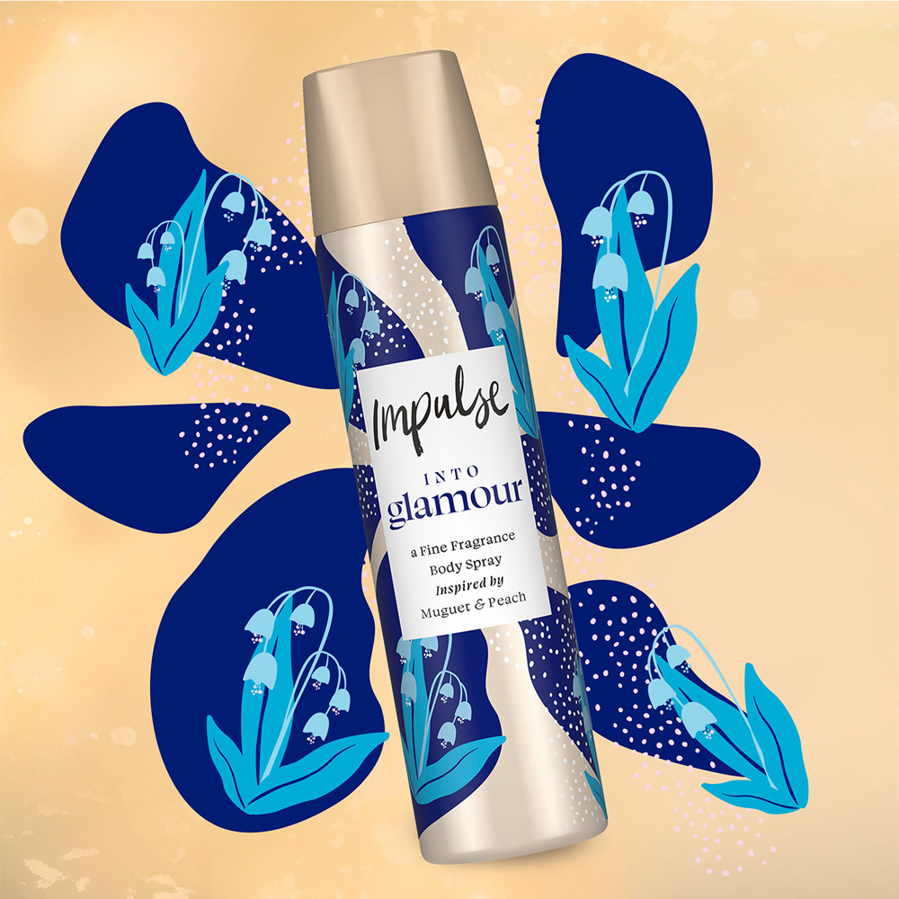 Impulse Into Glamour Blend of Natural Scents Body Spray Deodorant 75ml 6 Pack Image 4