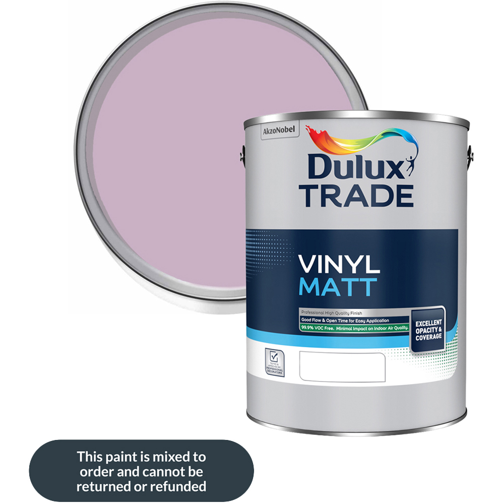 Dulux Trade Lilac Rose Walls and Ceilings Vinyl Matt Paint 5L Image 1