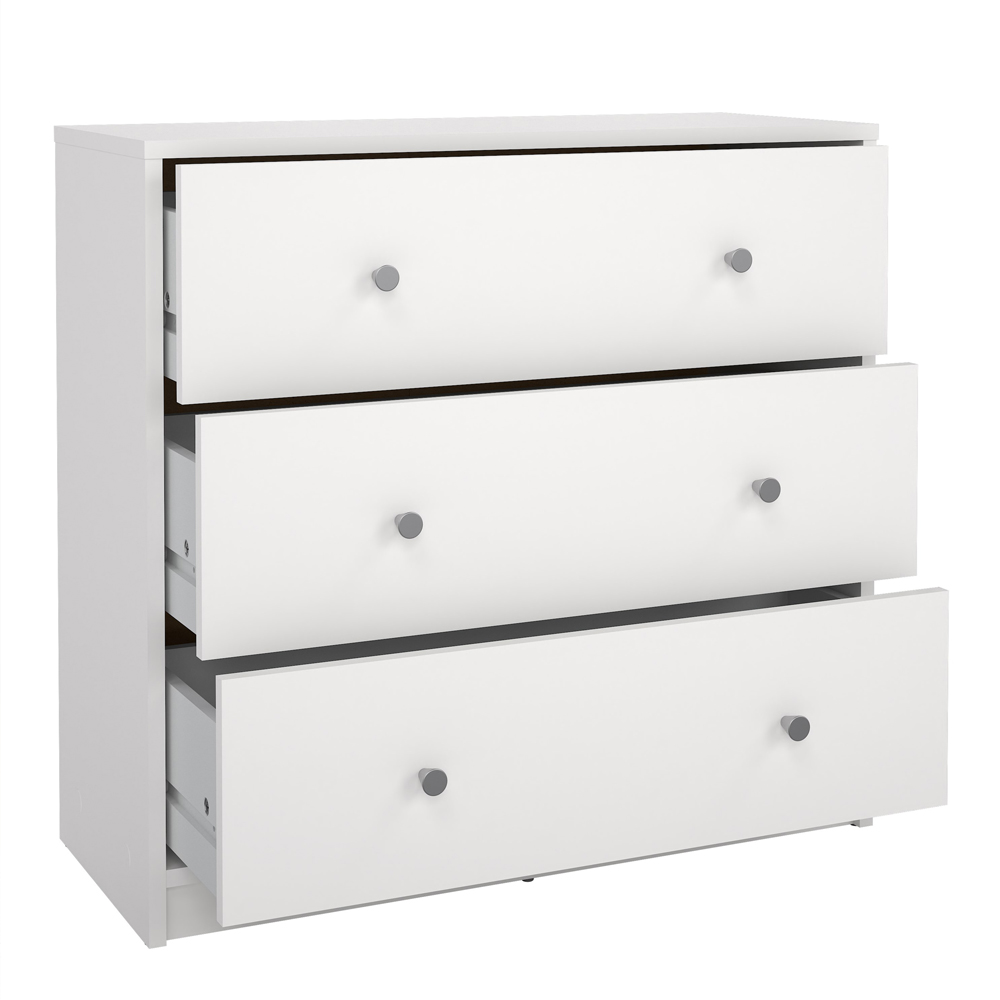 Furniture To Go May 3 Drawer White Chest of Drawers Image 5