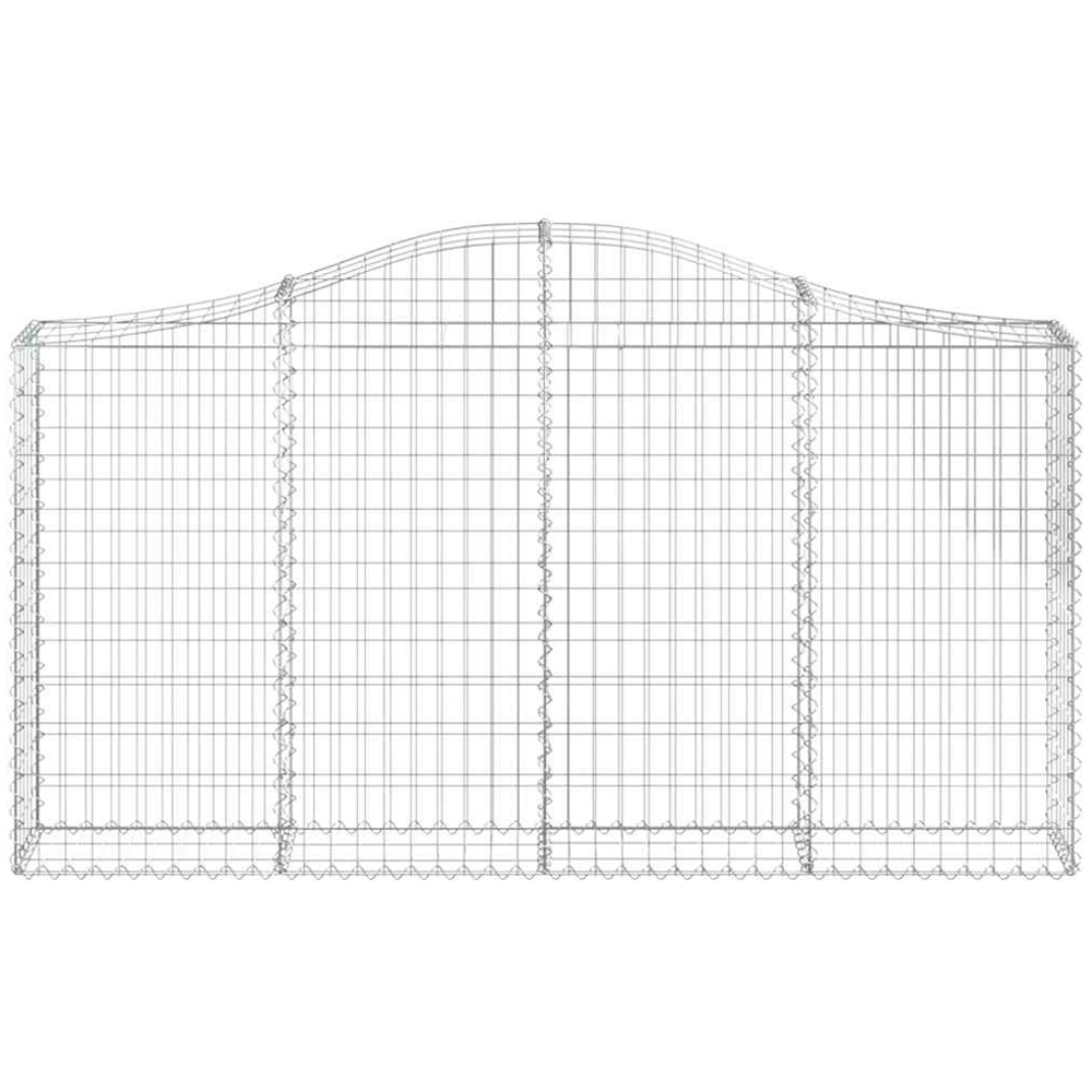 vidaXL Silver Galvanised Iron Arched Gabion Basket 200 x 30 x 100/120cm 12 Pack Image 2