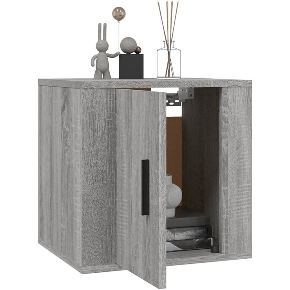 vidaXL Single Door Grey Sonoma Wall Mounted TV Cabinet Image 3