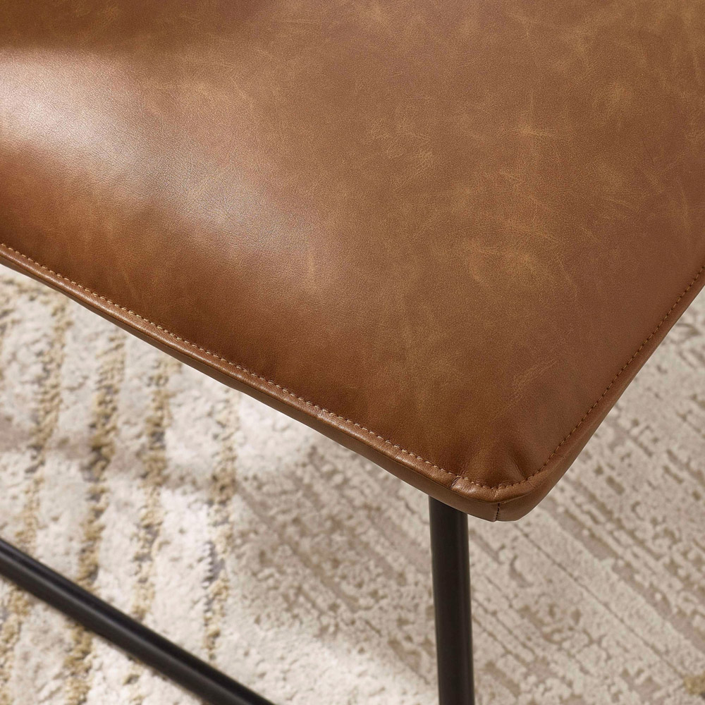 Julian Bowen Saxon Tan Brown Faux Leather Lounge Chair Image 6