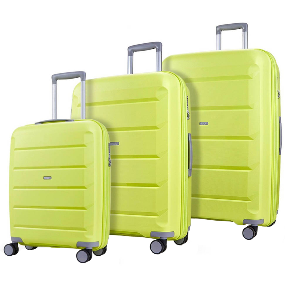 Rock Tulum Set of 3 Green Hardshell Expandable Suitcases Image 1