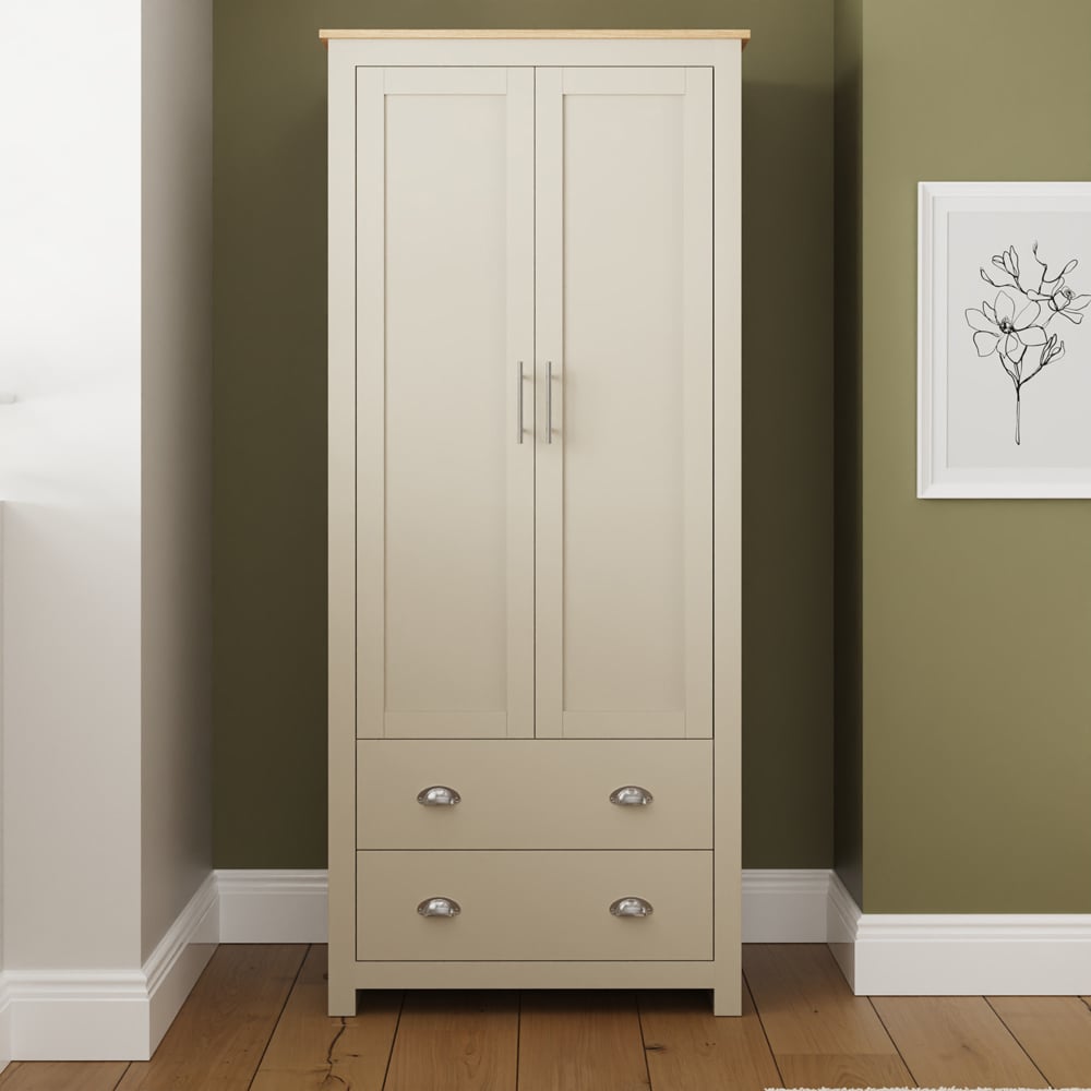 GFW Lancaster 2 Door 2 Drawer Cream Wardrobe Image 7