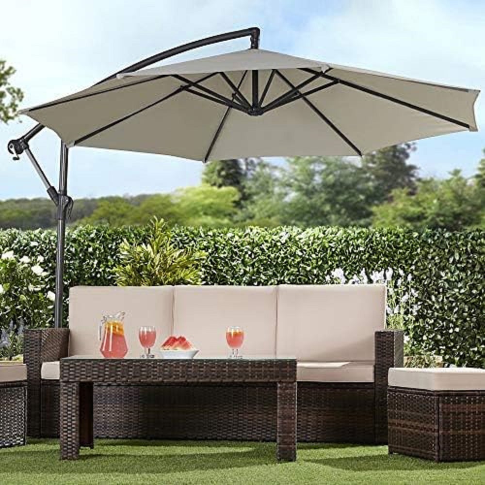 Garden Gear Grey Cantilever Parasol with Cover Image 2
