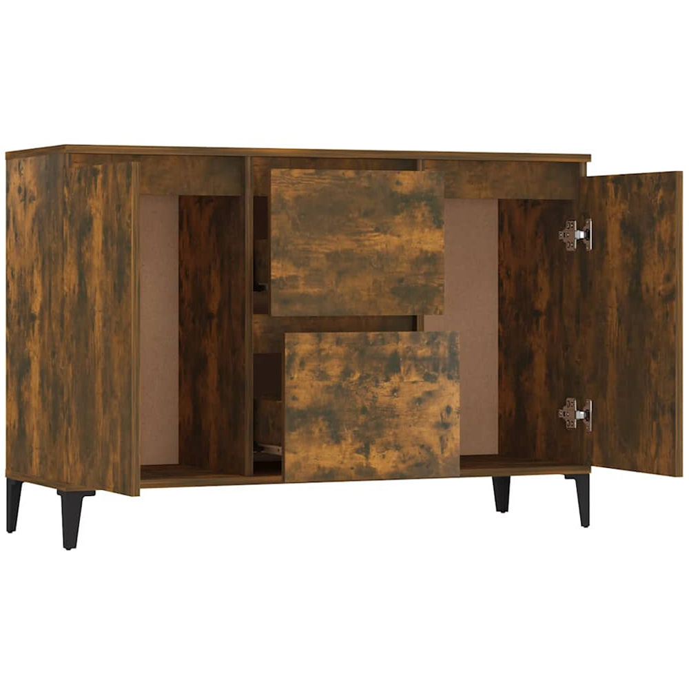 vidaXL 2 Door 2 Drawer Smoked Oak Sideboard Image 5