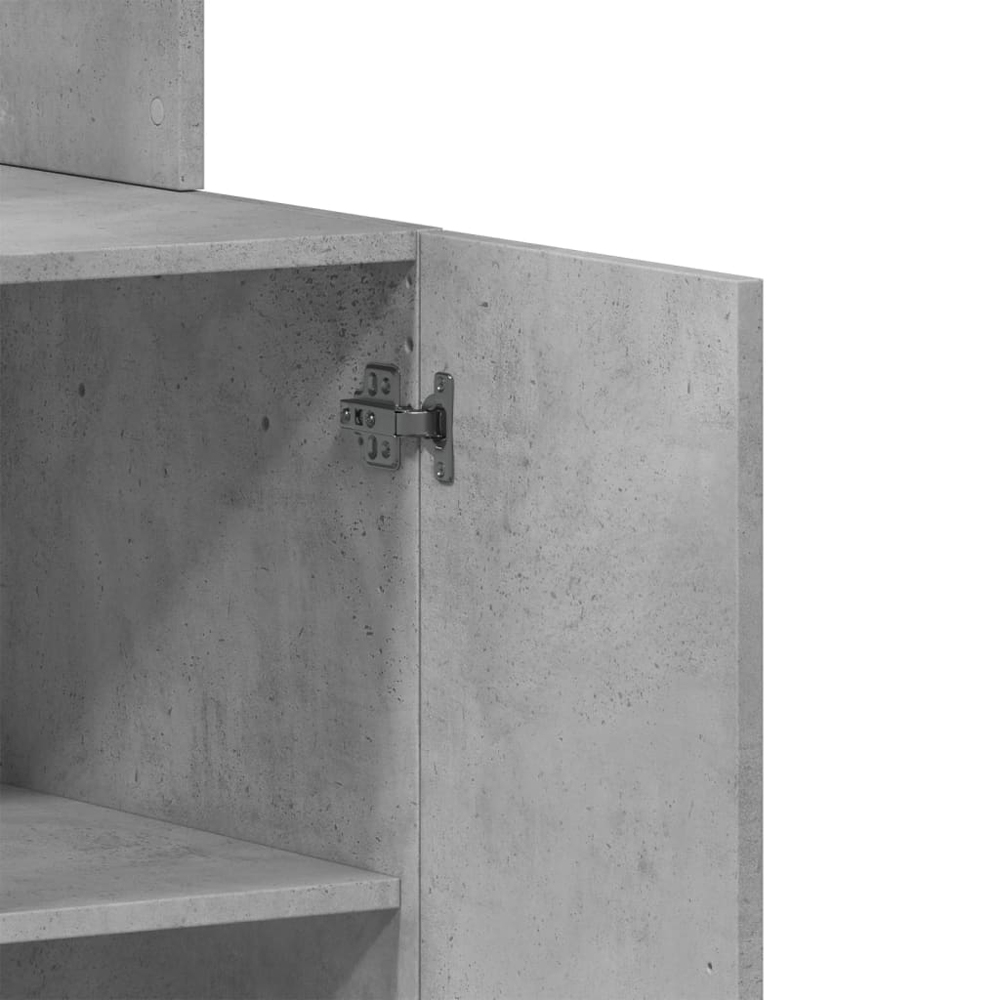 vidaXL 4 Door Single Shelf Concrete Grey Kitchen Cabinet Image 8