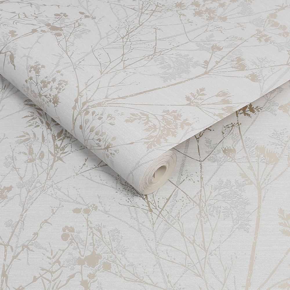 Superfresco Easy Hedgerow Grey and Pale Gold Wallpaper Image 2