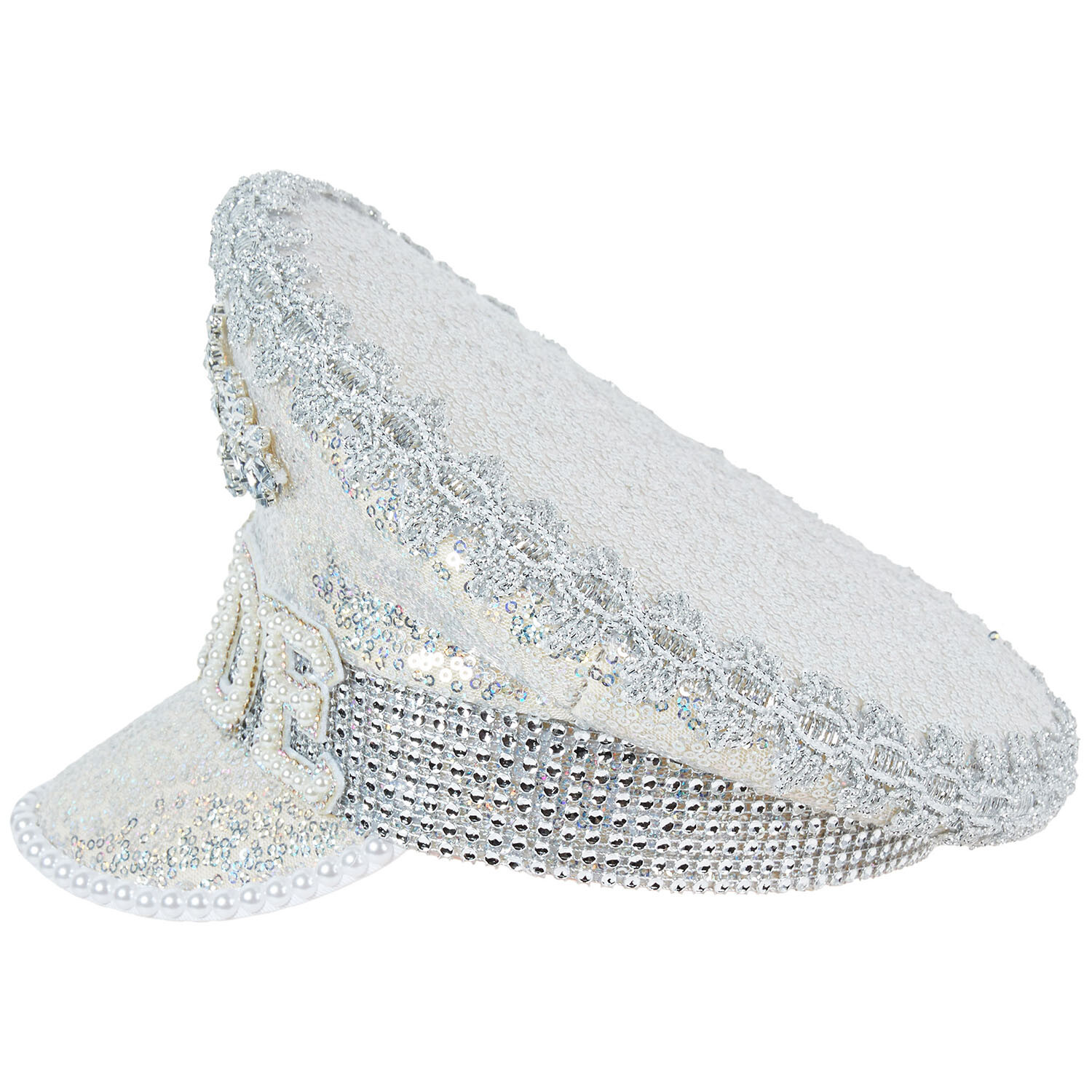 Bridal Party Hat - Silver and White Image 2