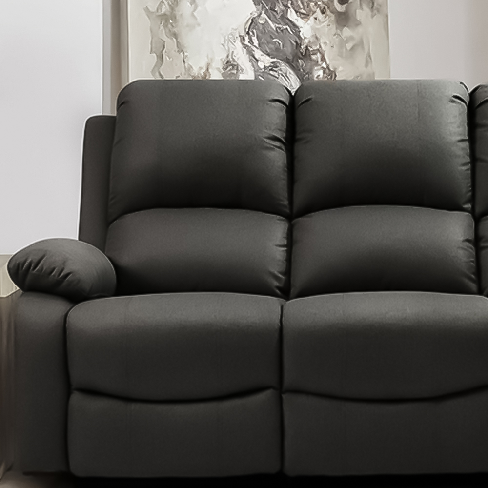 Brooklyn Luxury 3 Seater Dark Grey Linen Manual Recliner Sofa Image 2