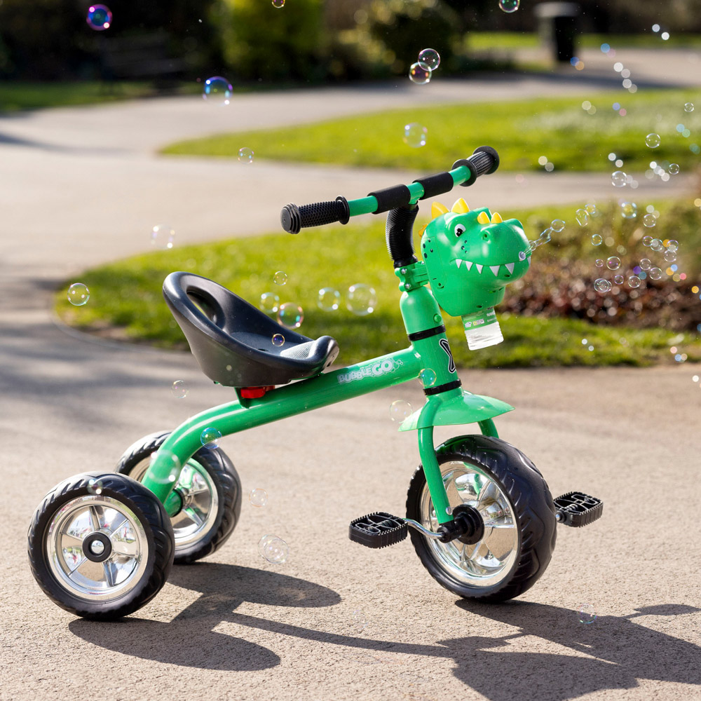 Xootz Kids Green Dinosaur Bubble Go Trike Image 2
