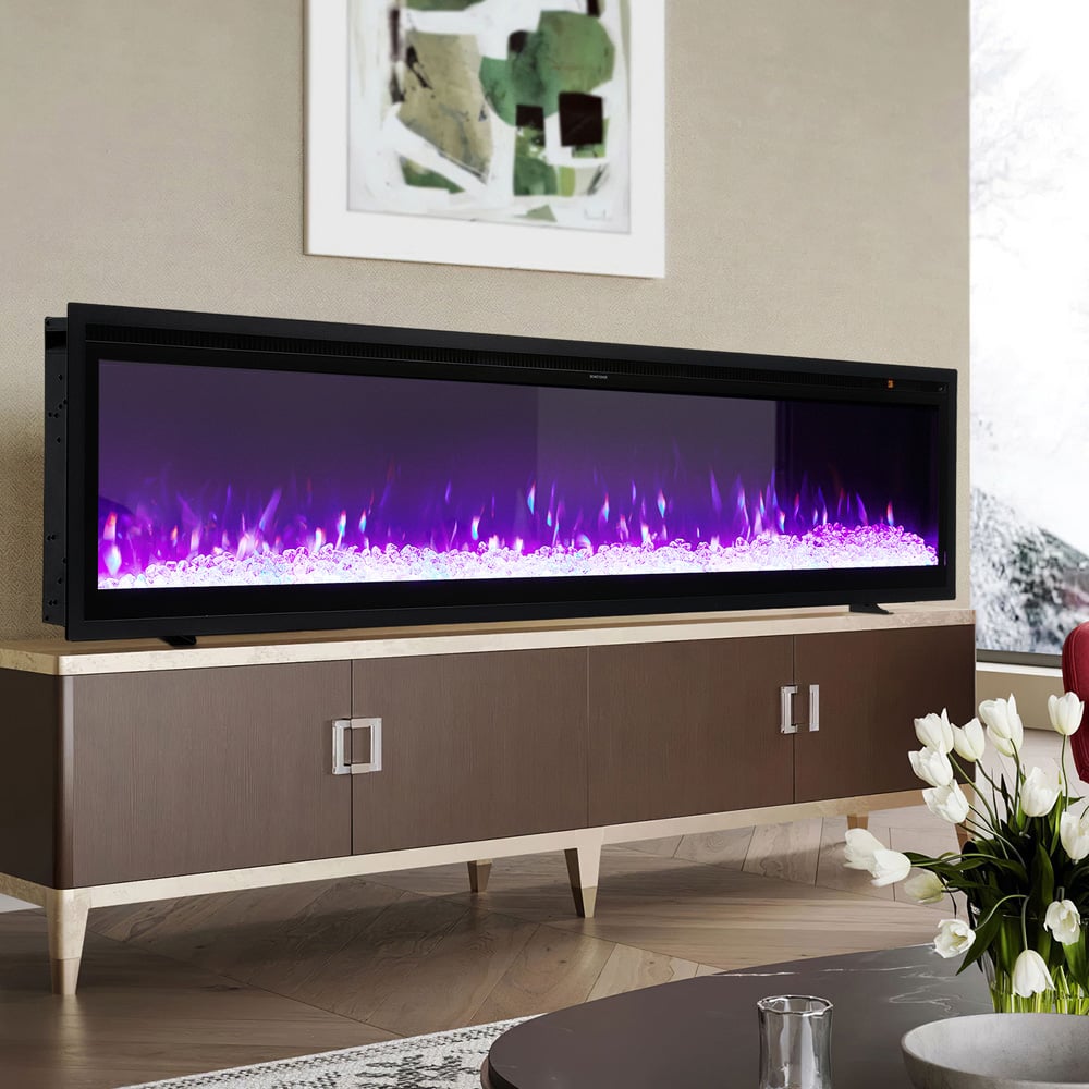 Living and Home Black Electric Fireplace 50 inch Image 8