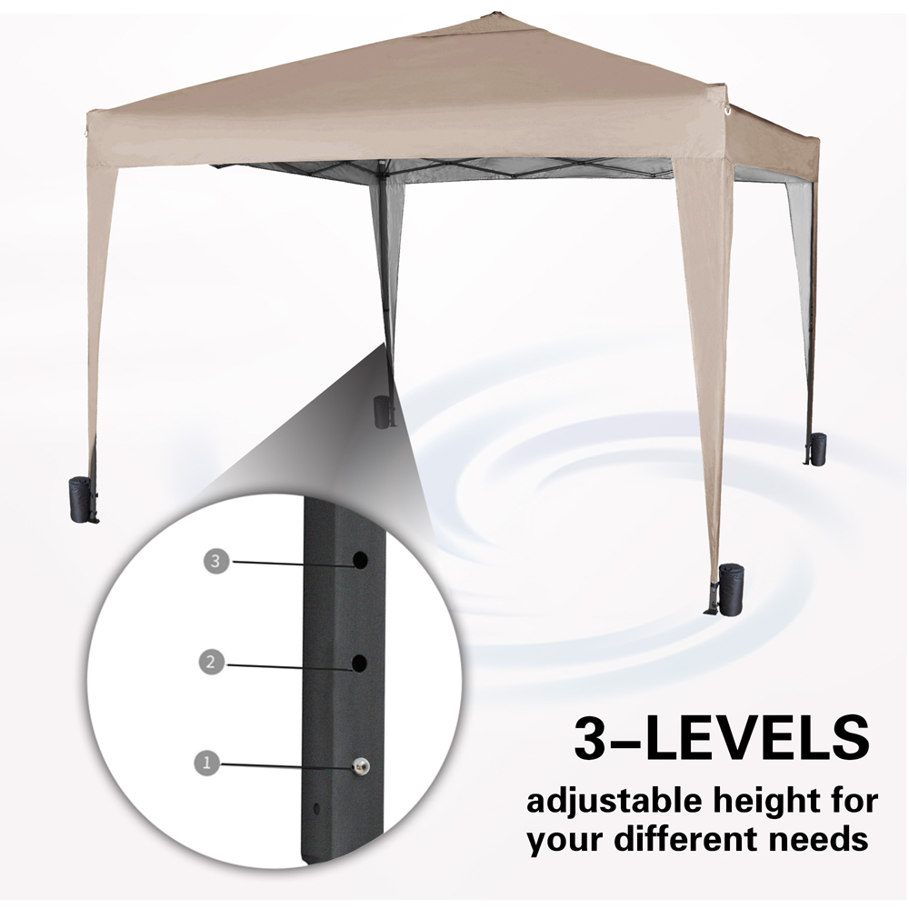 Beige Pop Up Outdoor Gazebo 2 x 2m Image 8