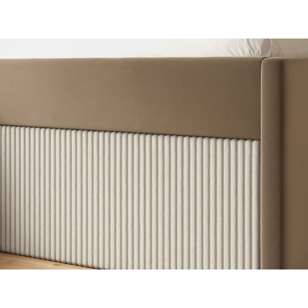 Flair Aviana Beige Velvet and Cord Low Sleeper Bed Image 4