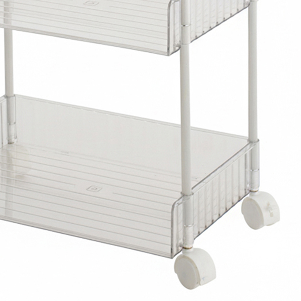 Living and Home 3 Shelf Clear Rolling Storage Cart Image 5