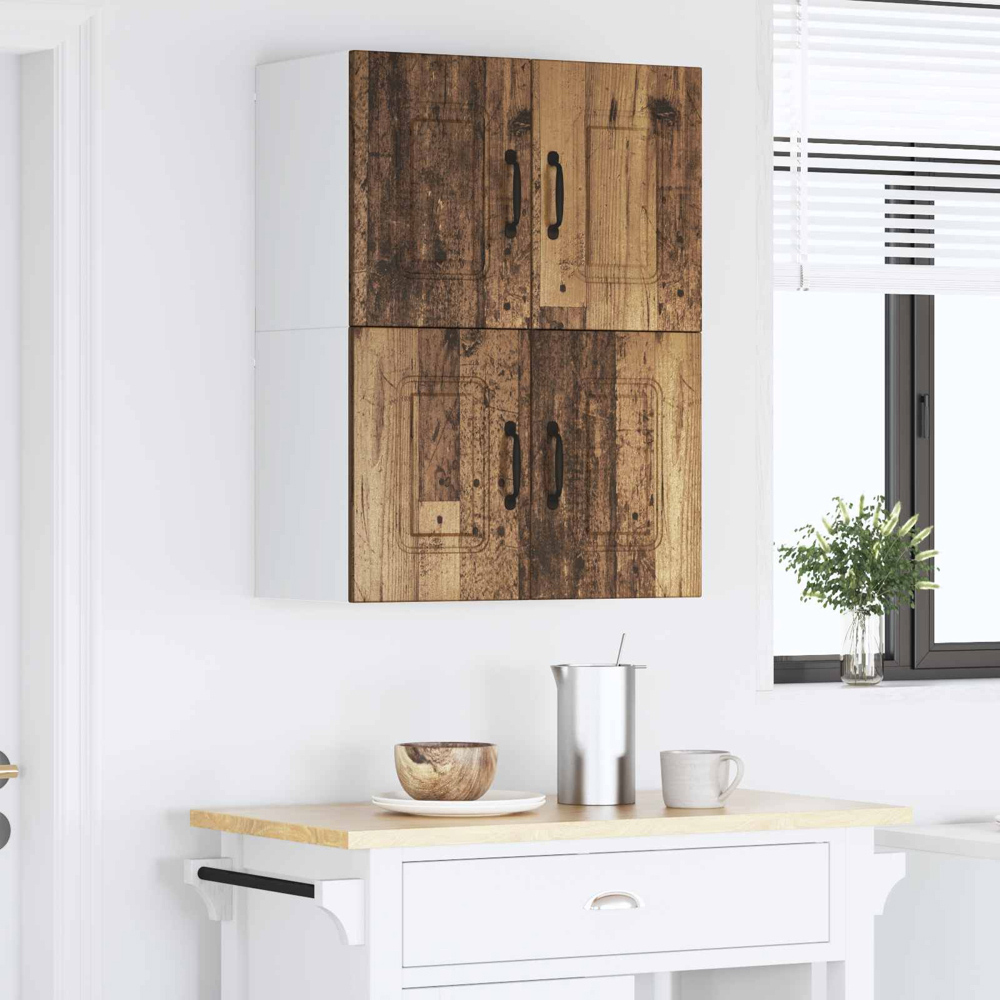 vidaXL Kalmar 2 Door Old Wood Wall Kitchen Cabinet 2 Pack Image 9