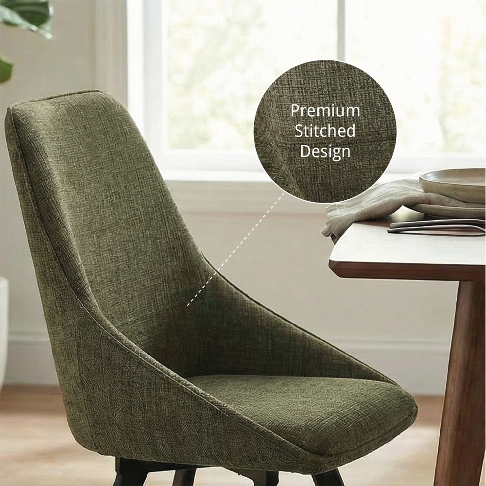 FWStyle Myla Set of 2 Green Chenille Upholstered Swivel Dining Chair Image 6