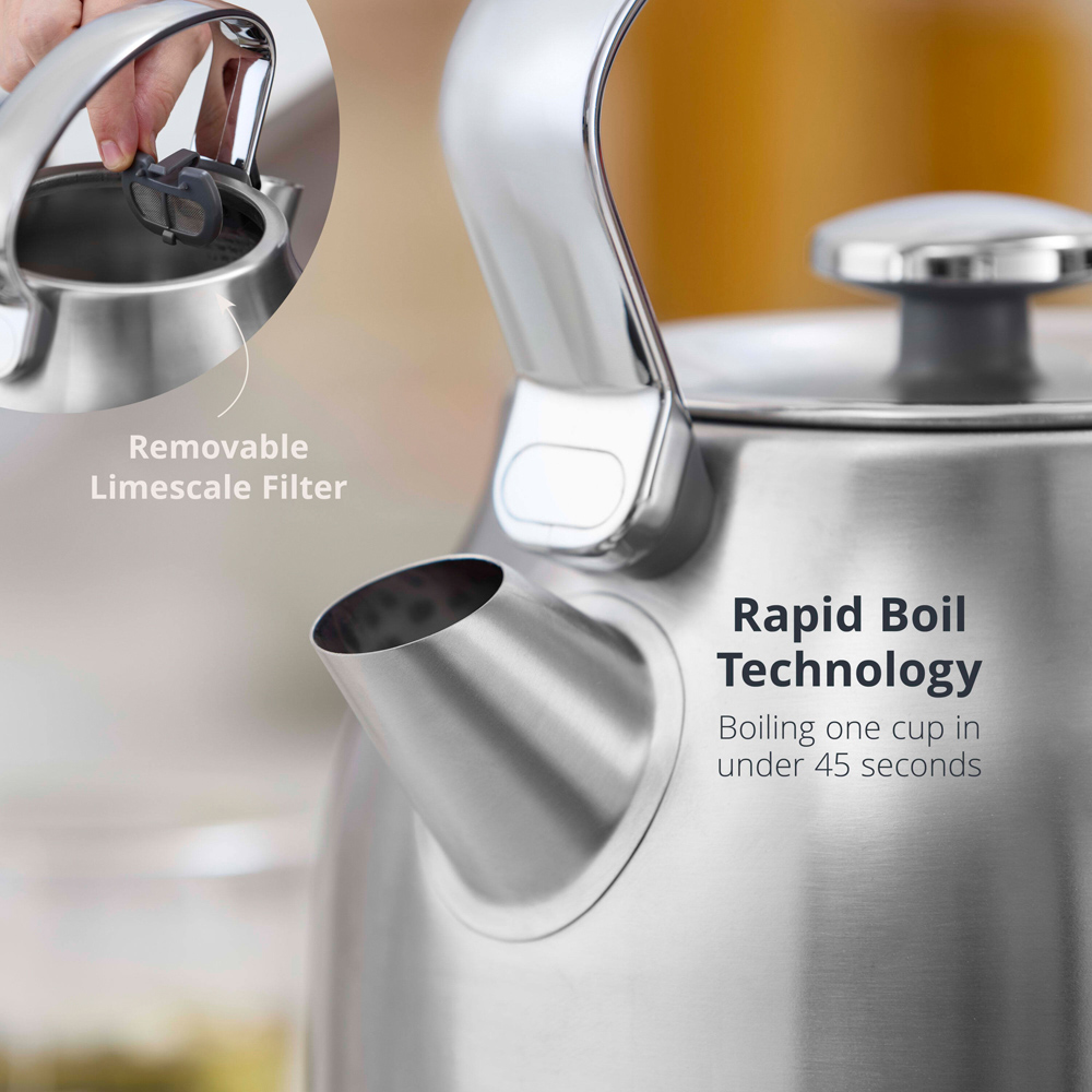 Swan Retro Revive Silver Rapid Boil 1.7L Traditional Kettle Image 4