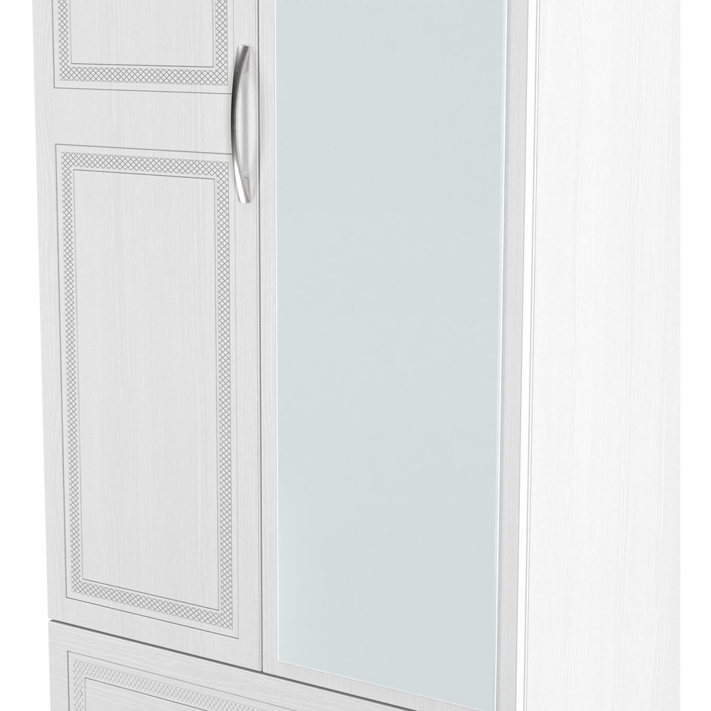 Crowndale Dorset 2 Door 2 Drawer Signature White Mirrored Wardrobe Ready Assembled Image 5