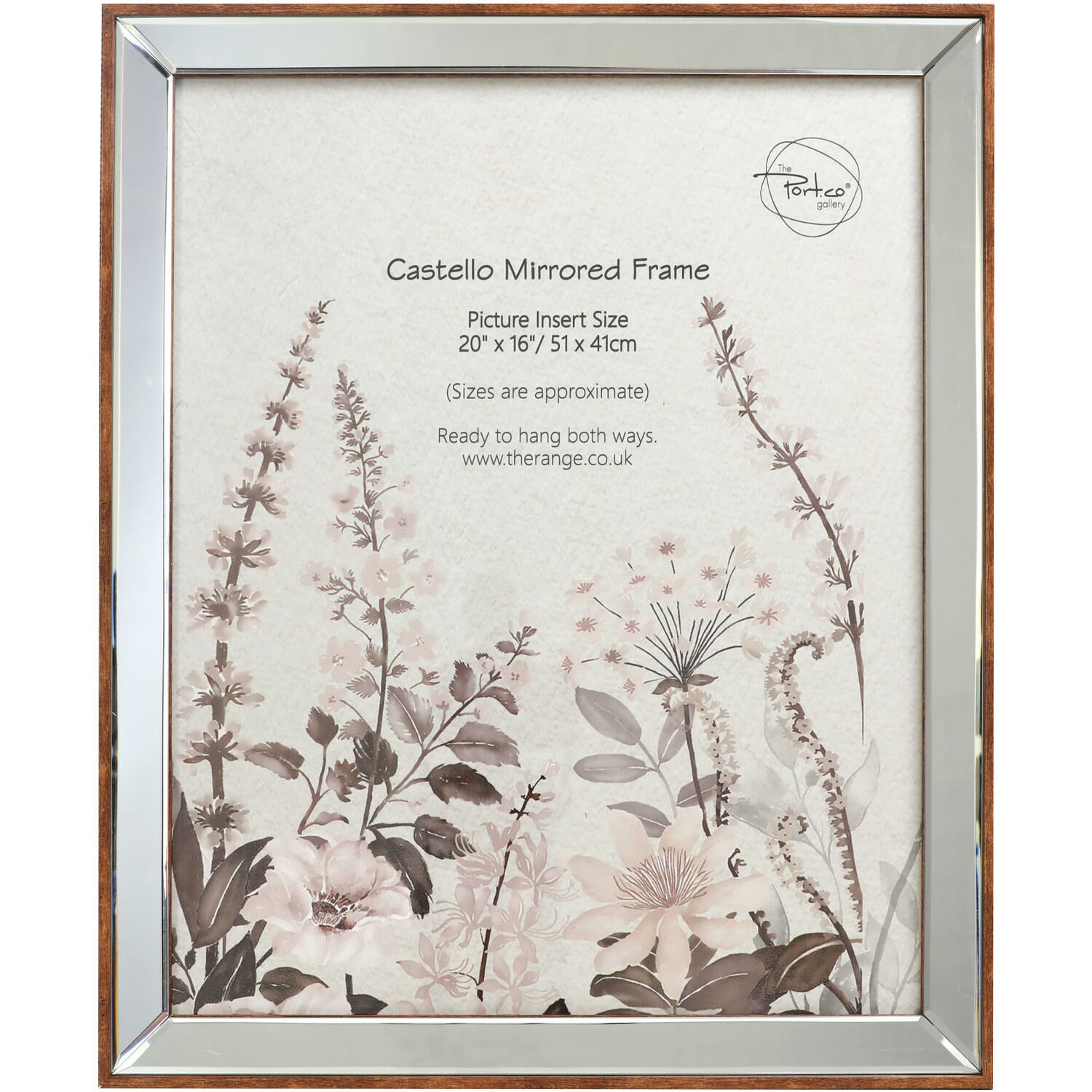 Castello Mirrored Frame - Brown / 20x16in Image 1