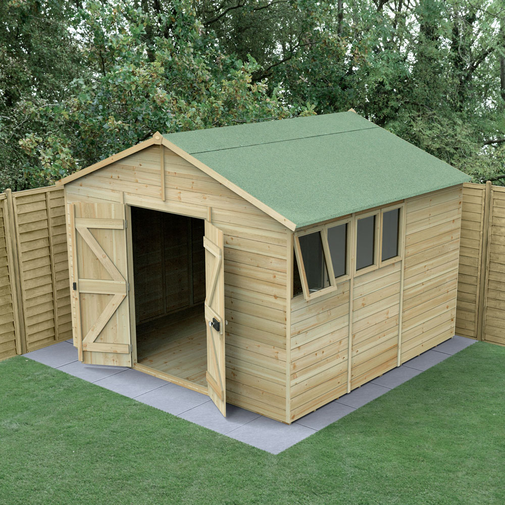 Forest Garden Timberdale 10 x 10ft Single Opening Apex Shed Image 2