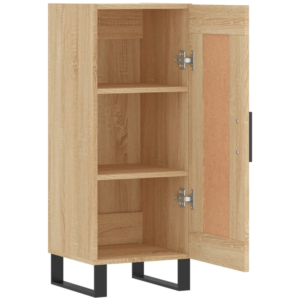 vidaXL Single Door Light Brown Sideboard with Black Handle Image 6