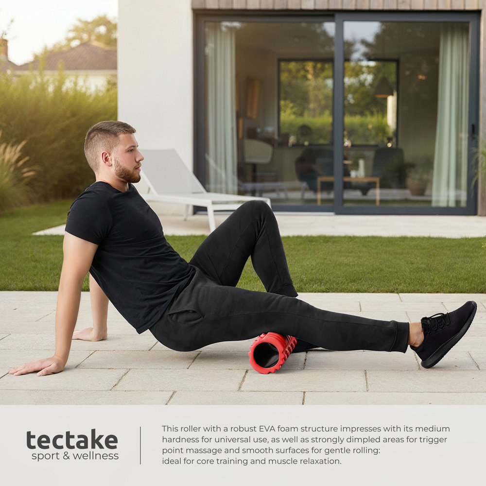 tectake Red Textured Surface Foam Roller 2 Pack Image 4