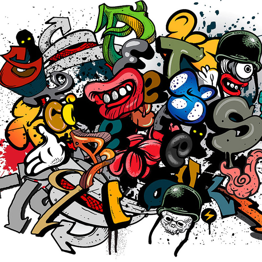 Origin Murals Spray Paint Multicolour Wall Mural Image 2