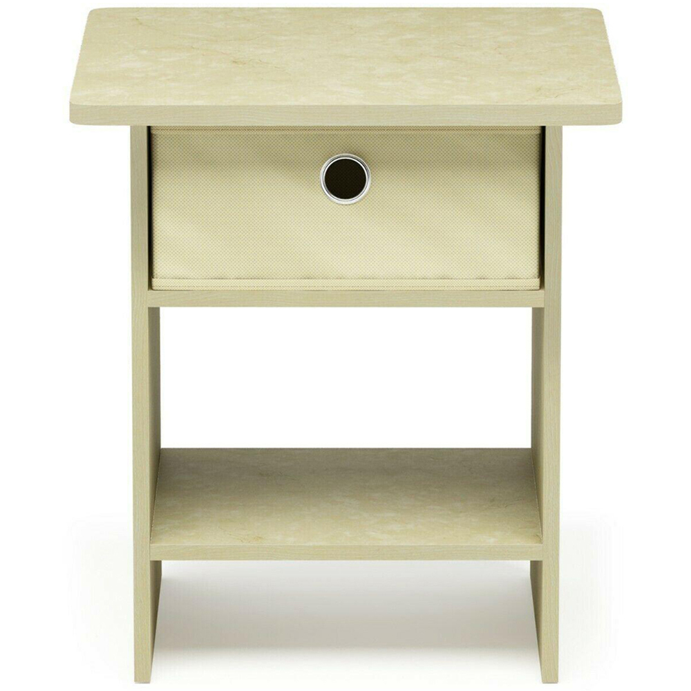 Walplus Dario Single Drawer Single Shelf Ivory End Table Image 3