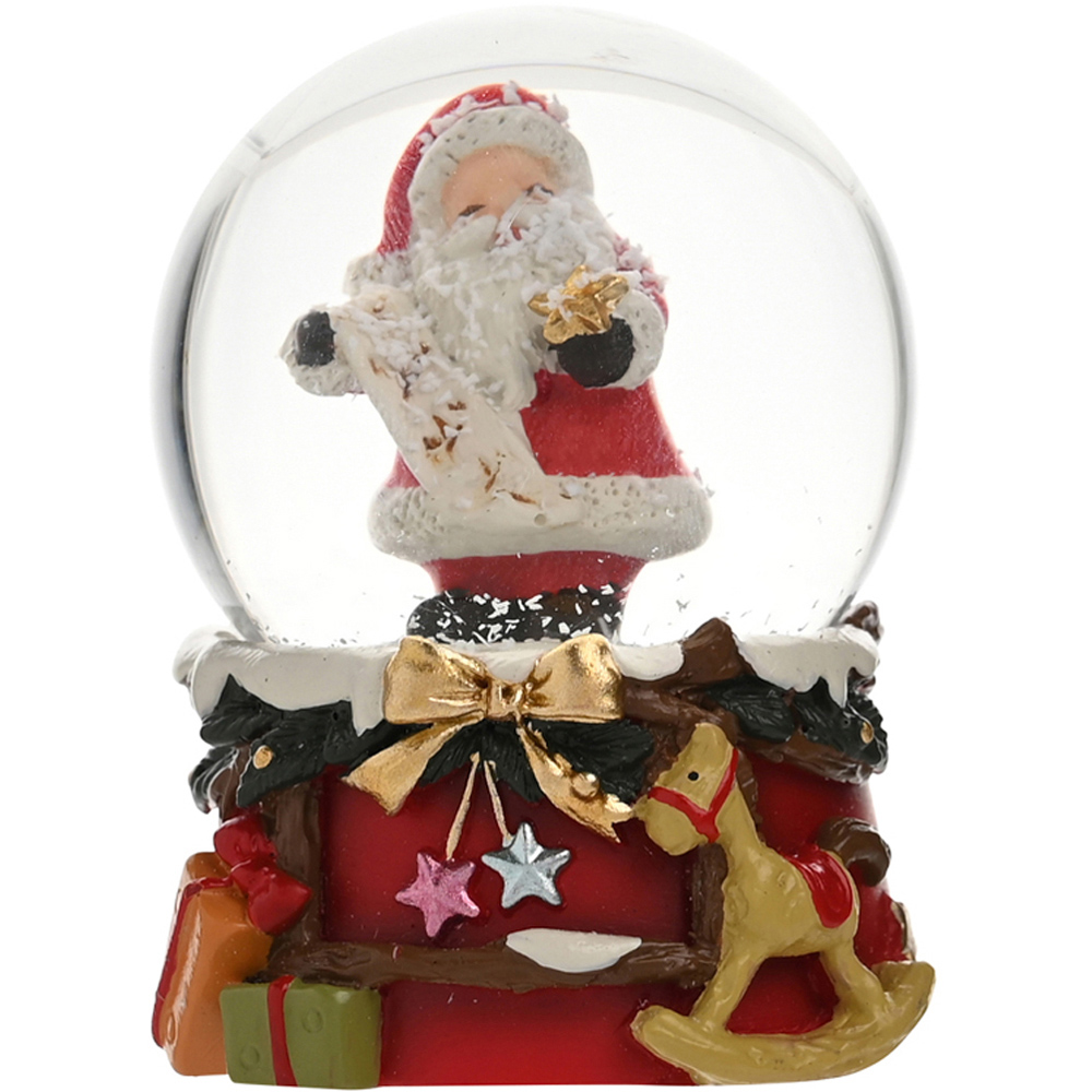 The Seasonal Gift Co. Santa and Friends Santa with List Snow Globe 6cm Image 1