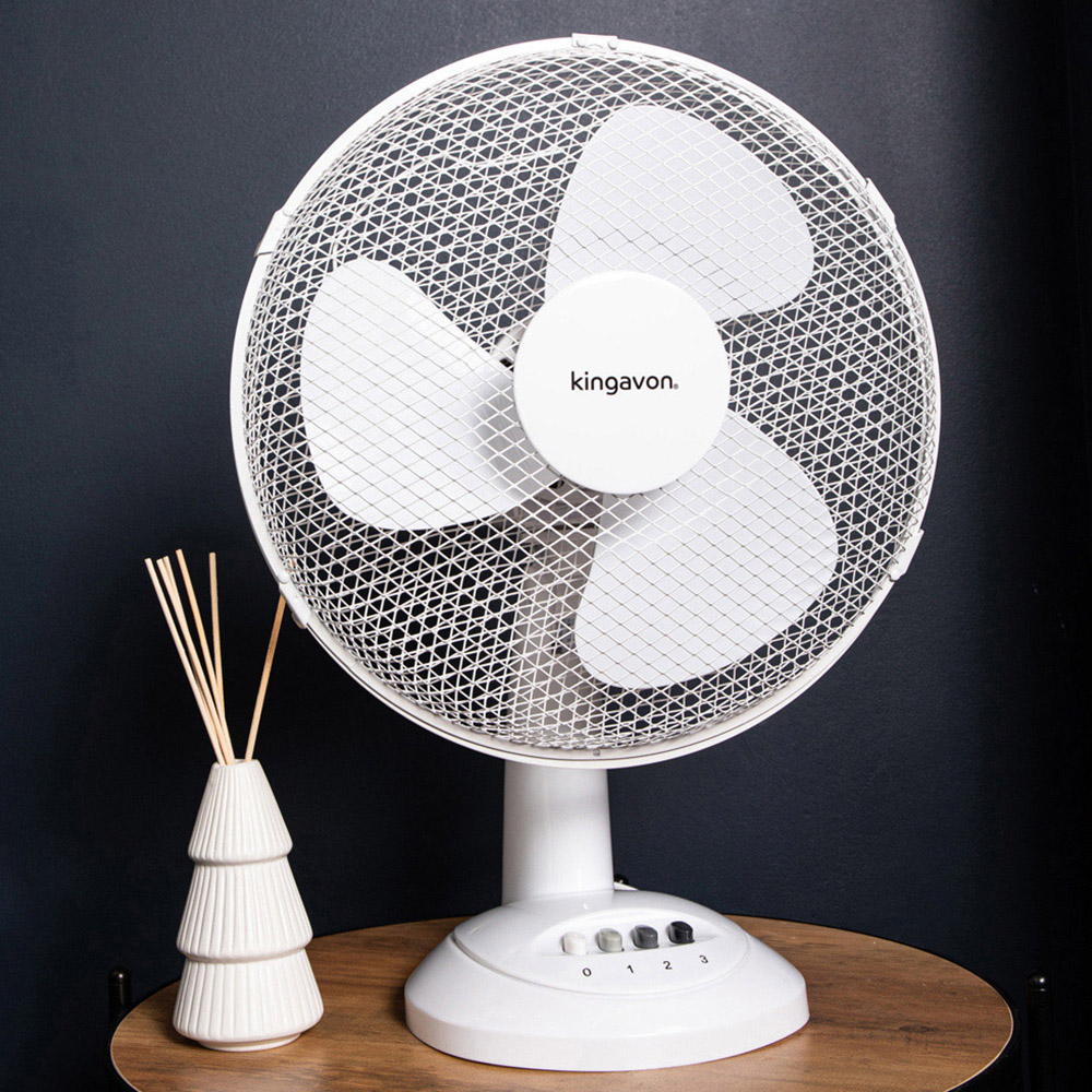 Samuel Alexander White Desk Fan 30 cm Image 2