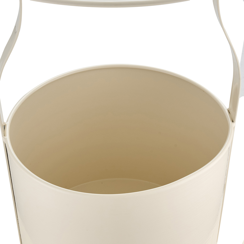Living and Home Beige Round Tray Top Storage Side Table Image 3