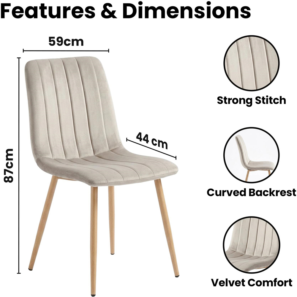 Kosy Koala 4 Seater Wood Effect Round Dining Set Beige Image 8