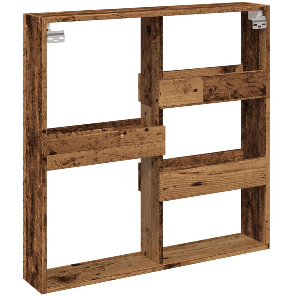 vidaXL 3 Shelf Smoked Oak Floating Wall Shelf Image 5