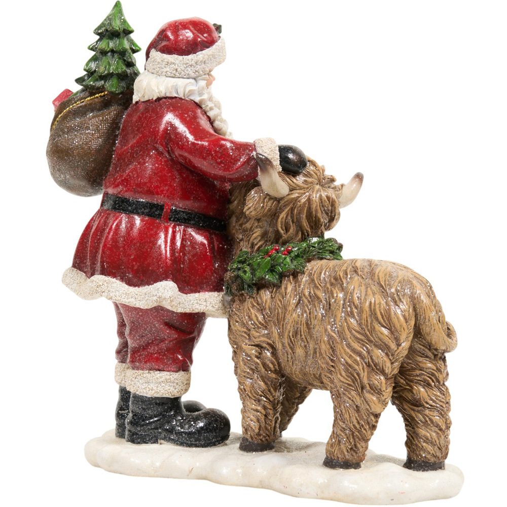Santa Highland Cow Ornament Image 2