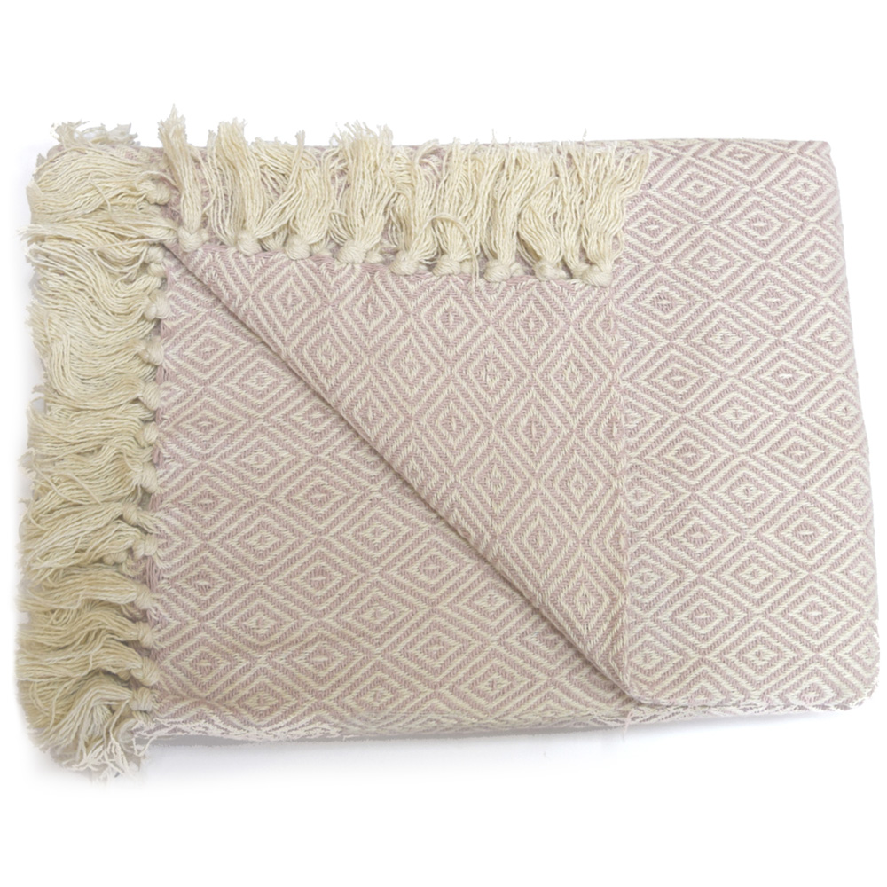 Rapport Home Rona Blush Tasselled Throw 127 x 152cm Image 1