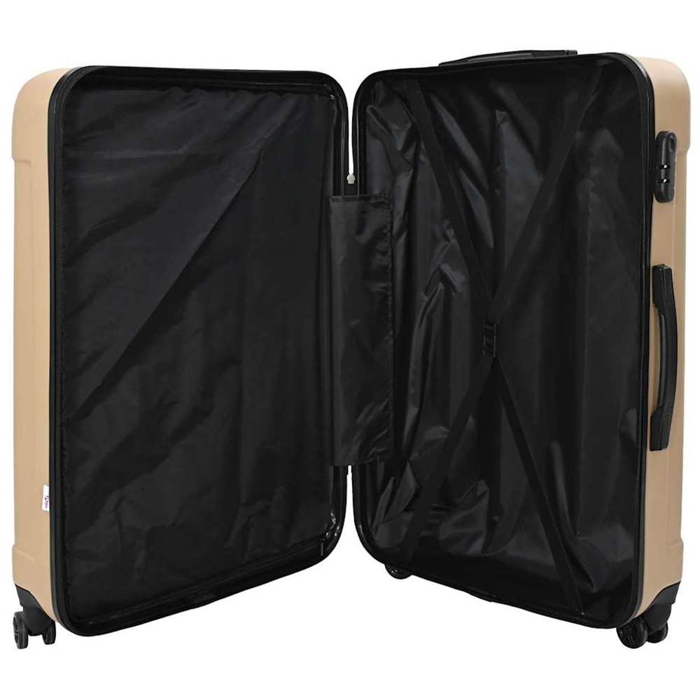 vidaXL Set of 3 Beige ABS Suitcases with Wheels Image 4
