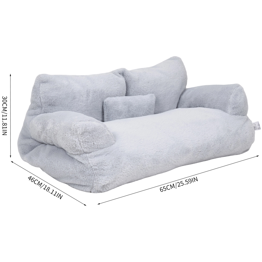 H&O Direct Large Grey Washable Cat Lounger Sofa Bed Image 6