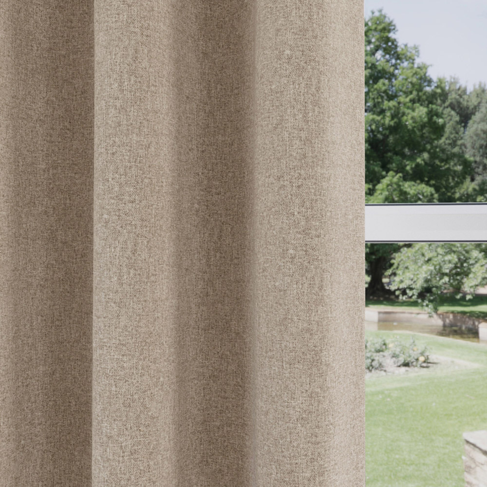 Enhanced Living Dallas Natural Thermal Blackout Pencil Pleat Curtains 168 x 229cm Image 3