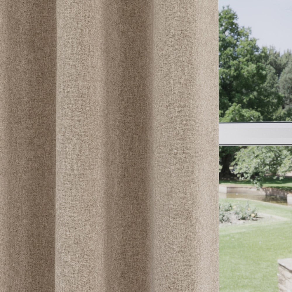 Enhanced Living Dallas Natural Thermal Blackout Pencil Pleat Curtains 117 x 137cm Image 3